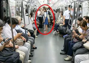Girl Gives Seat To Old Man, But Then The Security Camera Catches Something Incredible!
